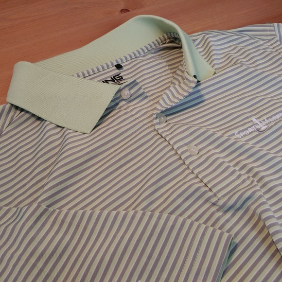 Mens Ping Performance Polo Golf Shirt Lime Green L - Picture 2 of 7